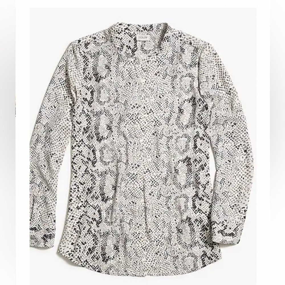 J Crew Snakeprint Blouse Size XL